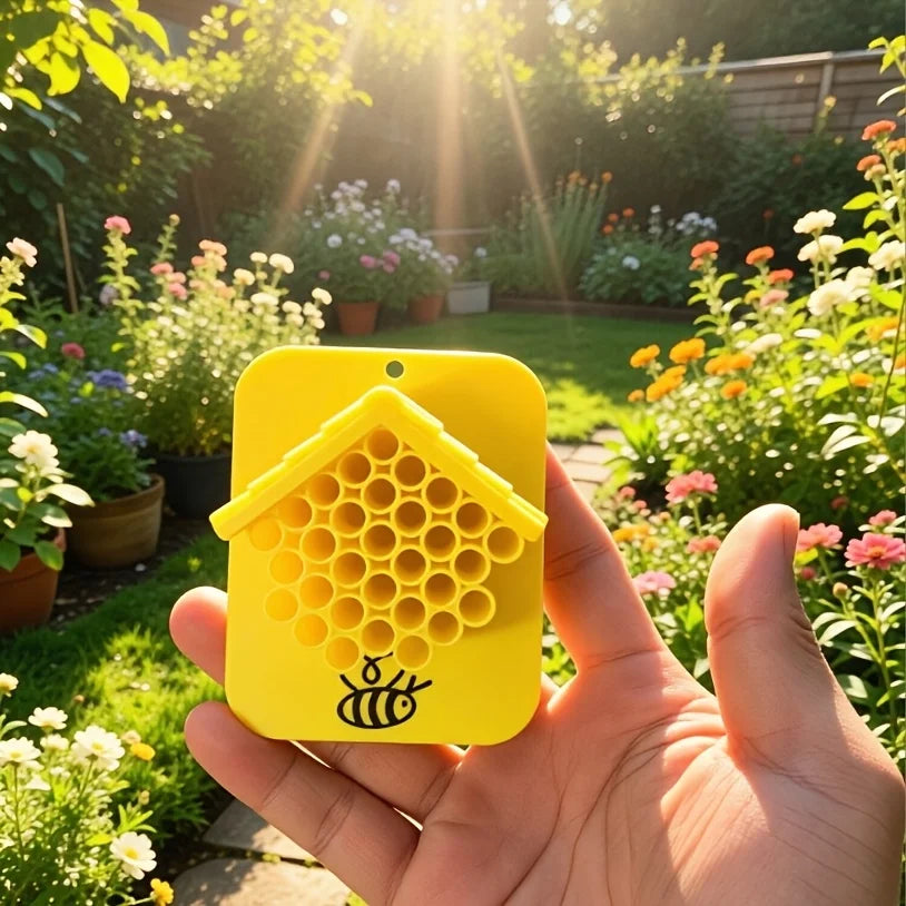 Hôtel à abeilles Pollinova en bois avec tubes de nidification pour abeilles solitaires