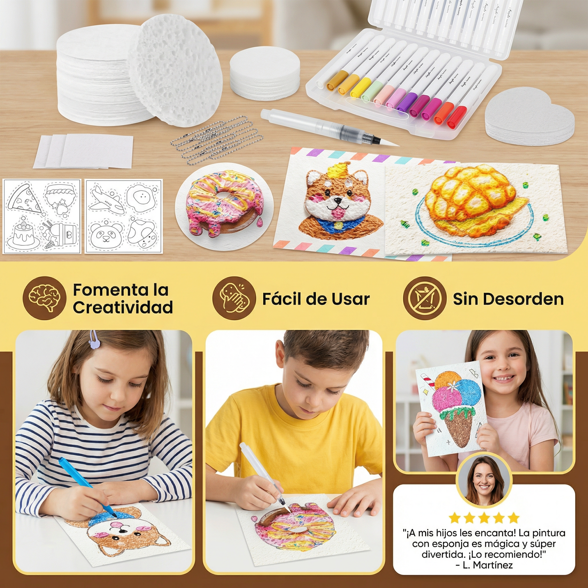 BubbleCraft - Kit de Peinture Artistique à Bulles pour Enfants