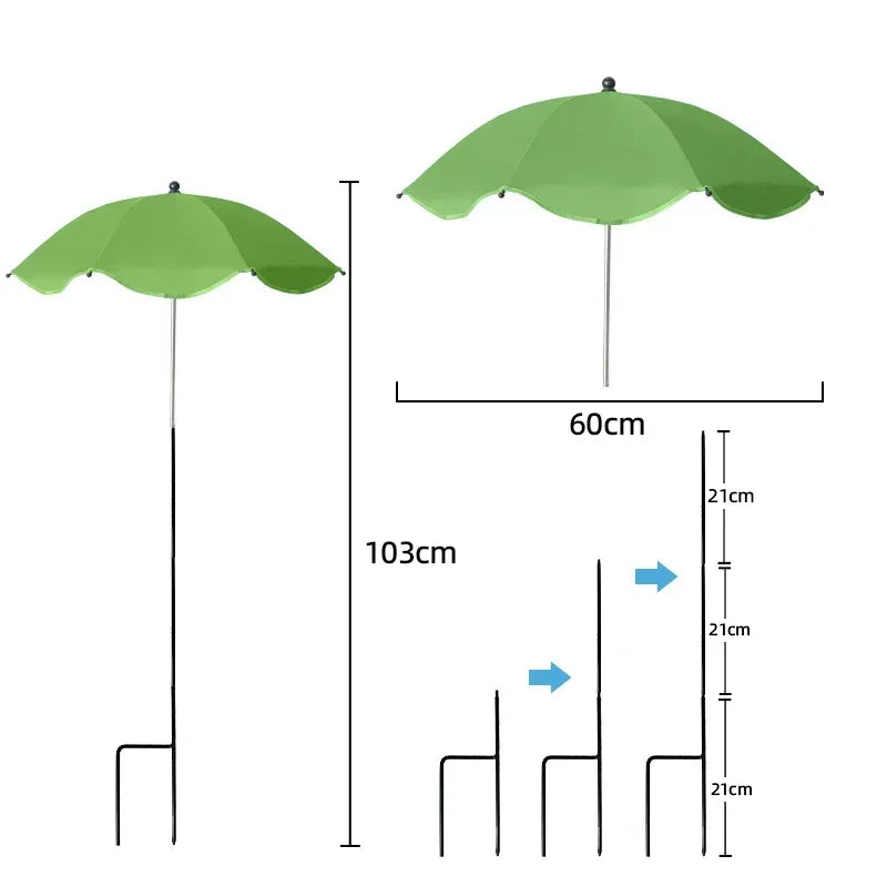 Parasol pour Plantes | Hauteur Réglable | Couverture 60 cm, Polyester Anti-UV | Résistant aux Intempéries