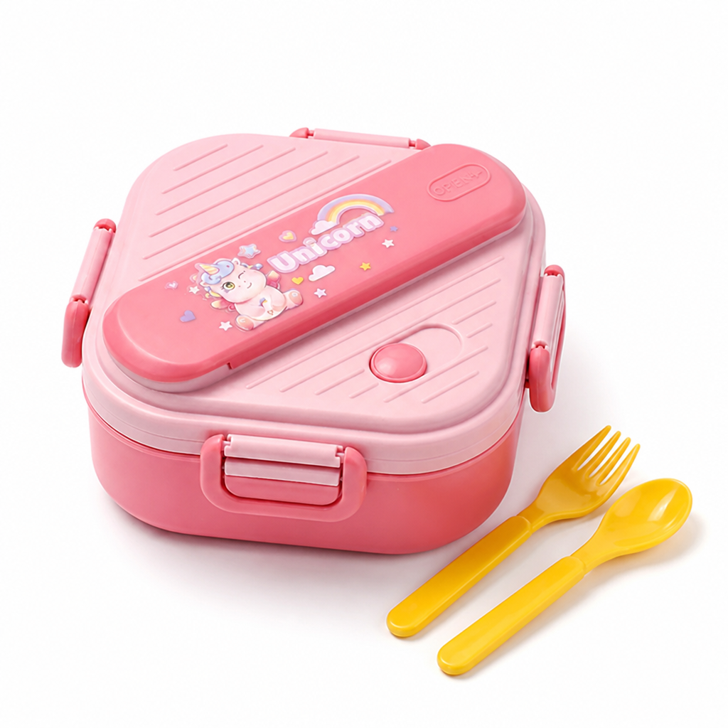 Boîte bento étanche avec 3 compartiments et couverts intégrés
