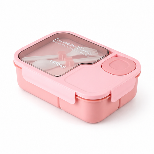 Boîte bento Bentivo en silicone avec compartiment à couverts, vue de face