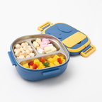 Boîte repas Novalix en inox avec compartiments et étui à couverts