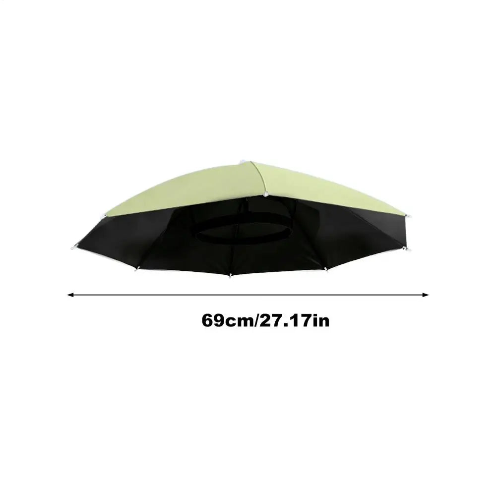 Chapeau parapluie mains libres | Design pliable | Sangle de menton ajustable et structure en acier | Compact et portable