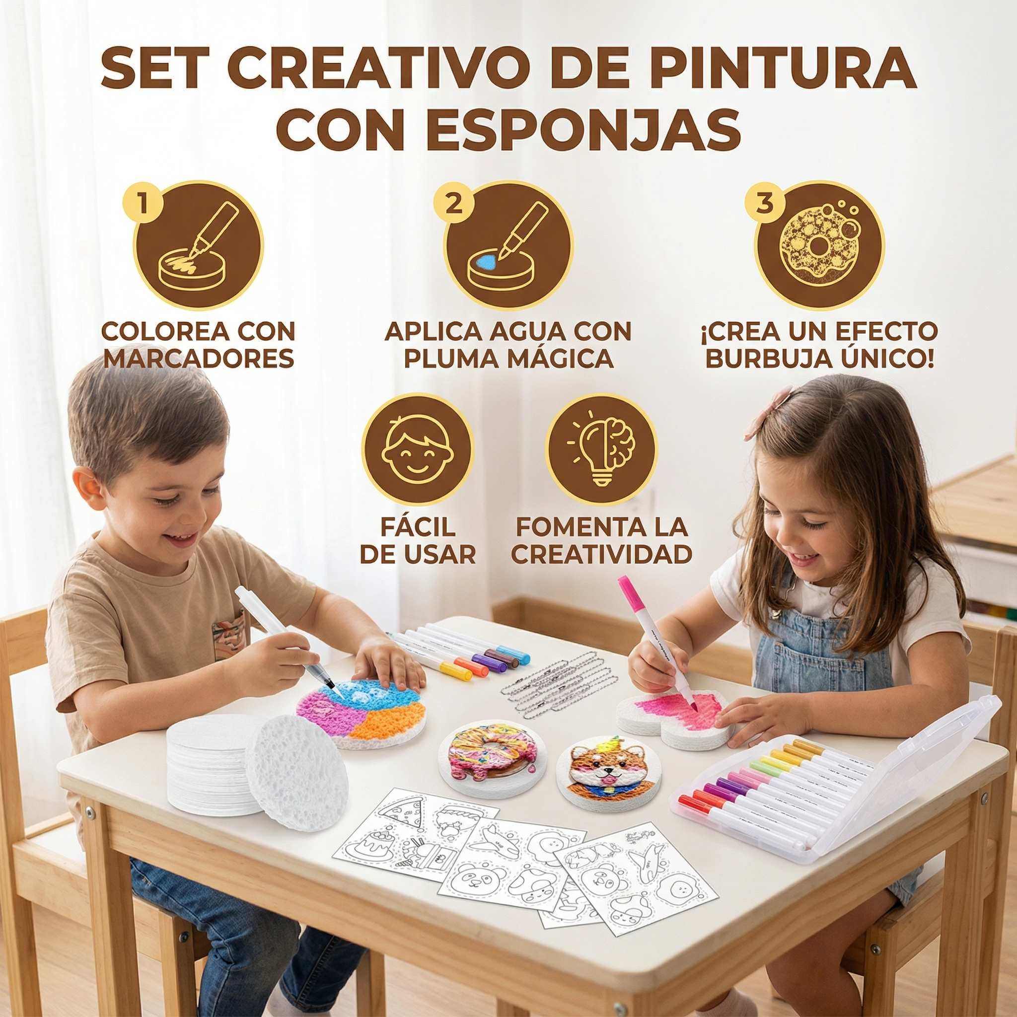 BubbleCraft - Kit de Peinture Artistique à Bulles pour Enfants