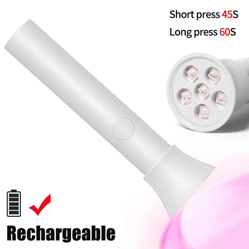 Lampe à ongles portable | Rechargeable 18W UV LED durcissante | Chargement USB-C & batterie intégrée