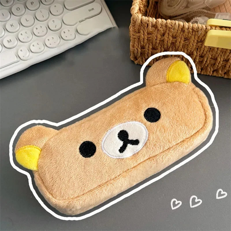 Trousse À Crayons Pour Enfants | Ours En Peluche Dessin Animé | Pochette À Fermeture Éclair Pour Stylos | Fournitures Scolaires