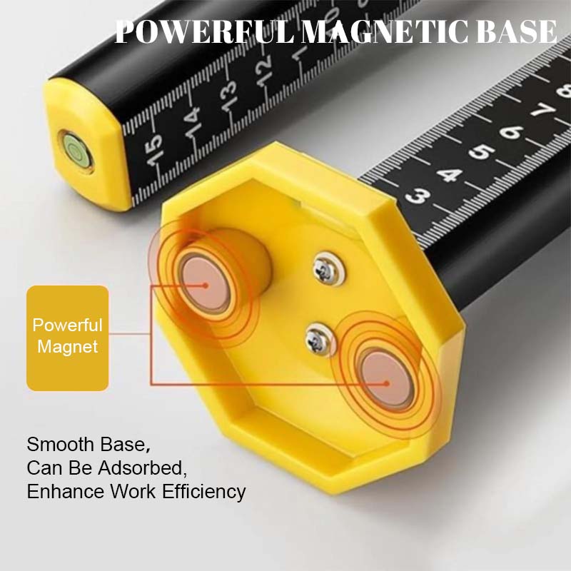 Règle de Marquage Hauteur avec Niveau Intégré et Fixation Magnétique