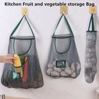 Sac suspendu de cuisine pour produits frais | Filet respirant réutilisable | Rangement gain de place pour fruits et légumes
