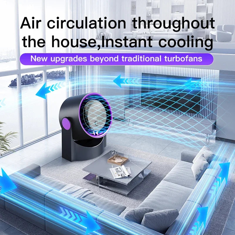 Ventilateur de bureau sans pales | 100 niveaux de vitesse | Alimenté par USB et portable | Fonctionnement ultra-silencieux