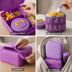 Boîte à déjeuner enfant avec plusieurs compartiments pour repas bien rangés
