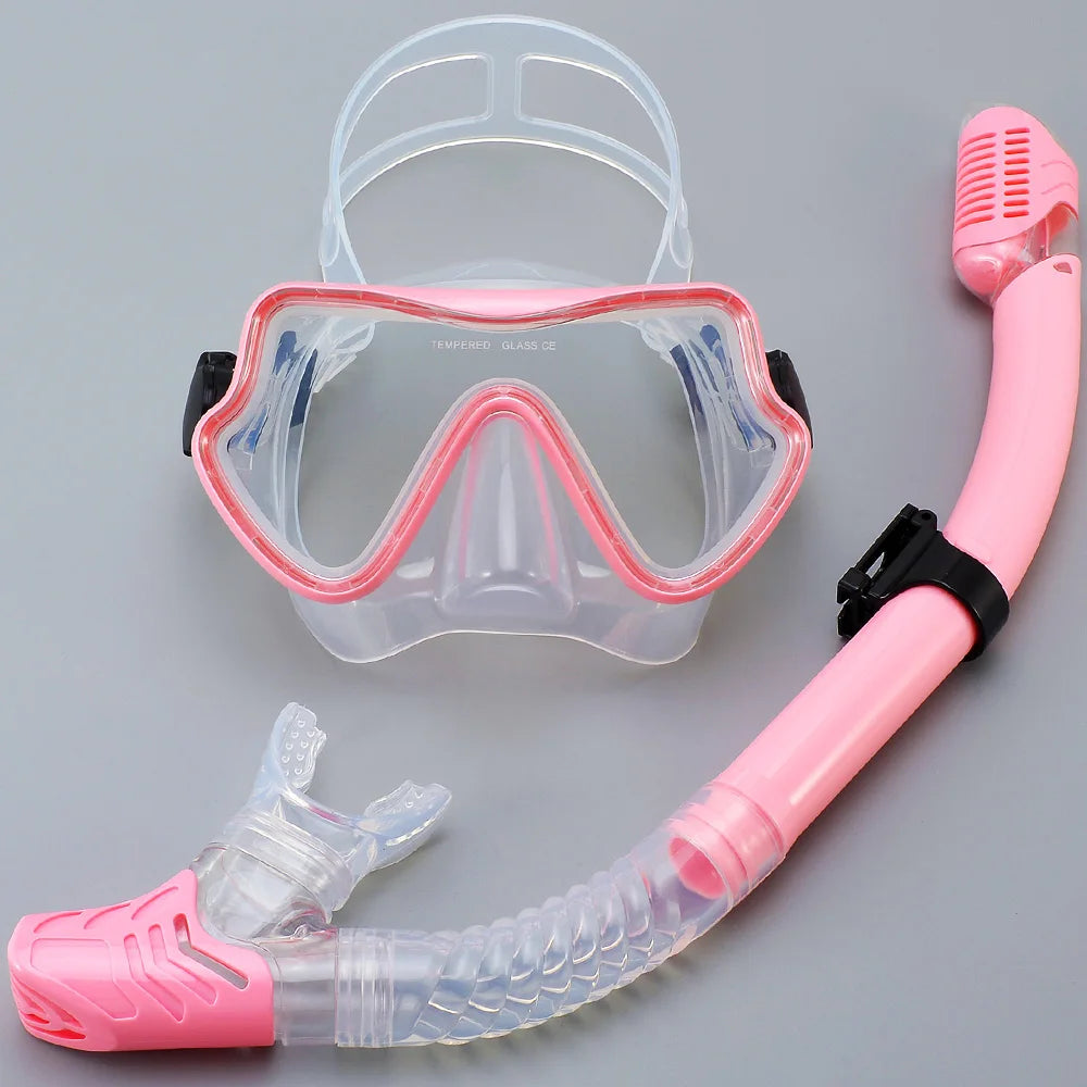 Masque de plongée intégral pour adultes | Vue panoramique | Verre trempé et silicone | Tuba à embout sec