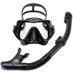 Masque de plongée intégral pour adultes | Vue panoramique | Verre trempé et silicone | Tuba à embout sec