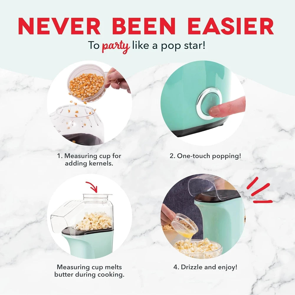 PopSleek - Popcorn sans huile prêt en quelques minutes pour une collation sans culpabilité
