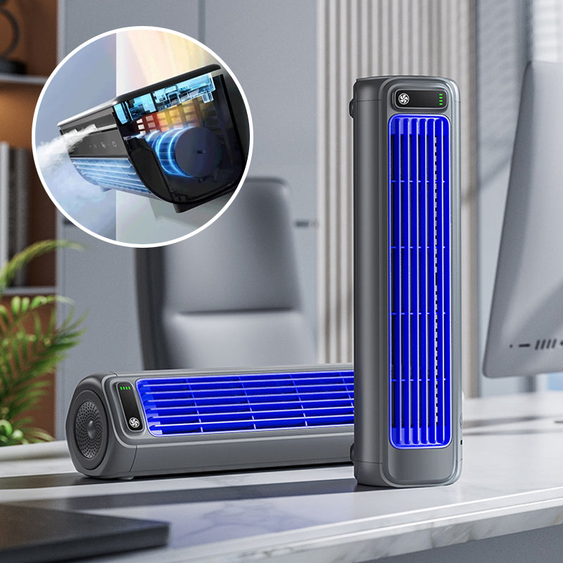 Climatiseur portable | Sans fil bureau et murale | Batterie 12 heures | Refroidissement compact