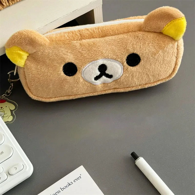 Trousse À Crayons Pour Enfants | Ours En Peluche Dessin Animé | Pochette À Fermeture Éclair Pour Stylos | Fournitures Scolaires