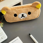 Trousse À Crayons Pour Enfants | Ours En Peluche Dessin Animé | Pochette À Fermeture Éclair Pour Stylos | Fournitures Scolaires
