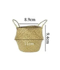 Panier suspendu en osier tressé à la main en herbe marine | Housse de pot de plante et panier de rangement | Gain de place