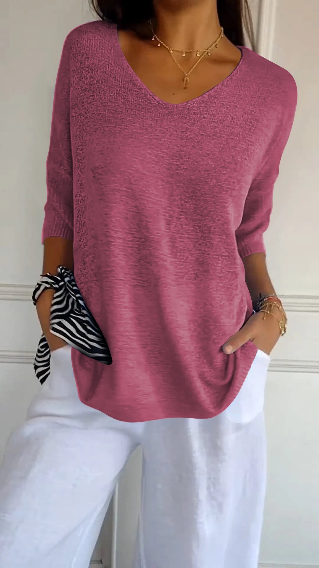 Fleura™ – Col V en maille chic et féminin