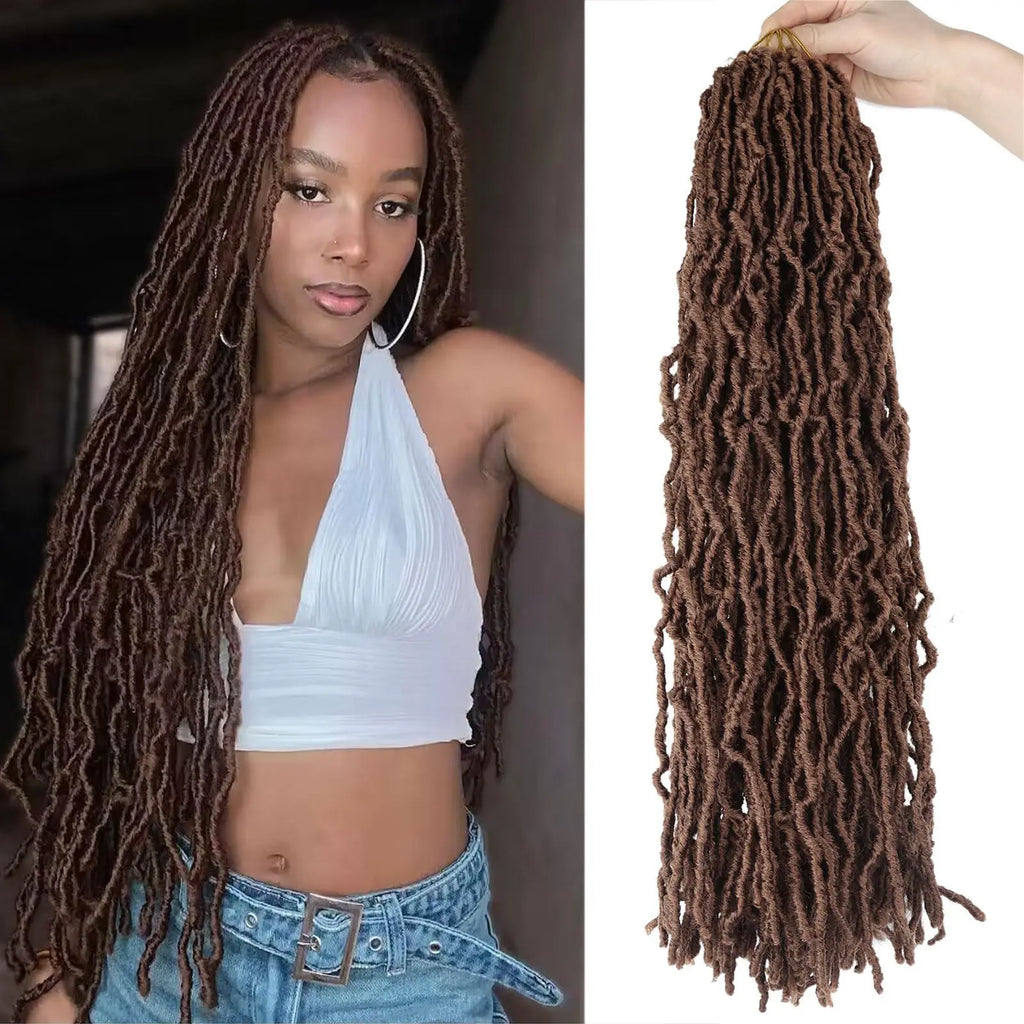 Extensions de cheveux Faux Locs | Style Crochet Résistant à la Chaleur | Fibre Synthétique Douce de 24 pouces