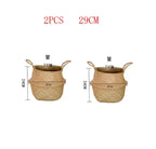 Panier suspendu en osier tressé à la main en herbe marine | Housse de pot de plante et panier de rangement | Gain de place
