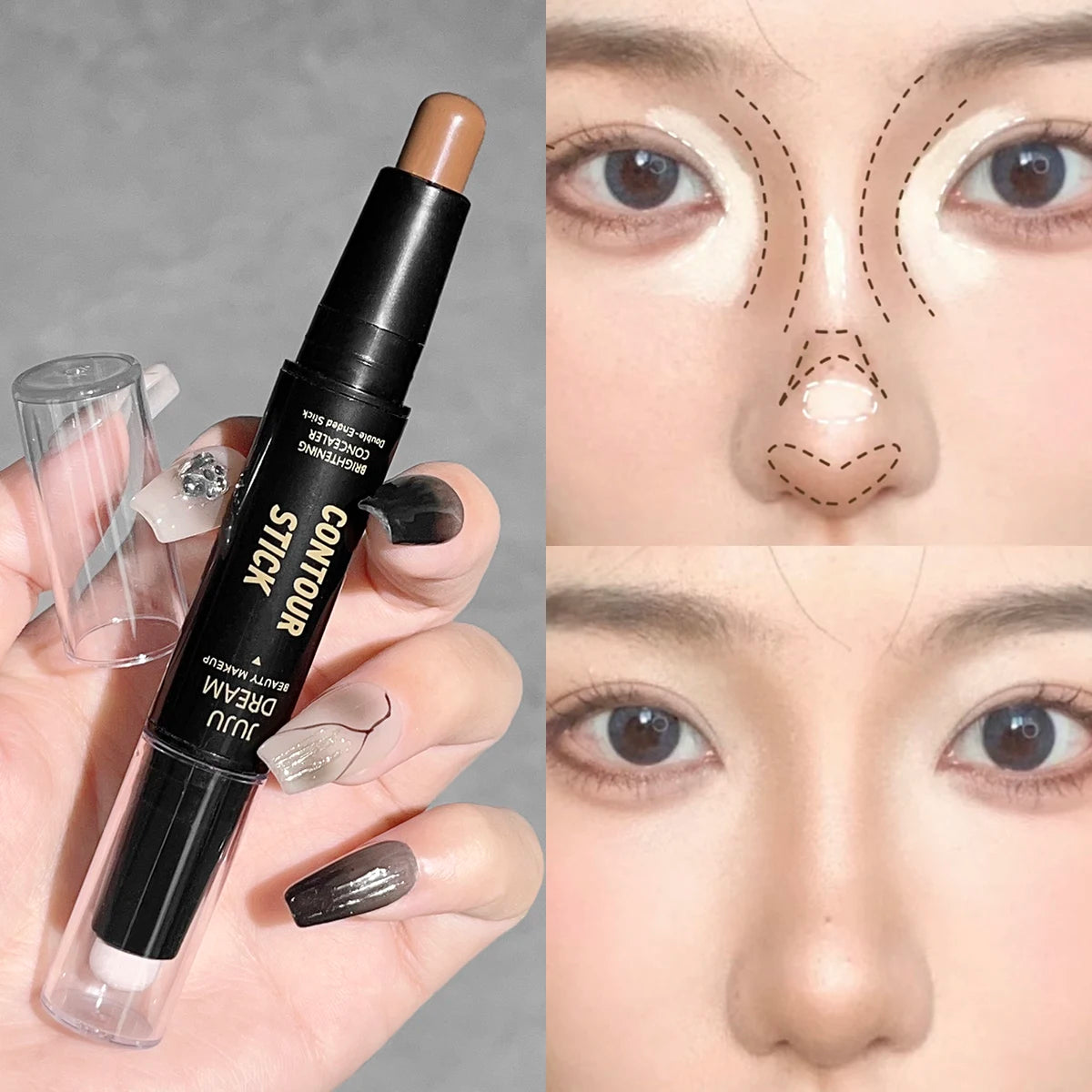 Stylo Contour Double Embout | Fond de Teint Crème & Anticernes | Couvrance Longue Durée
