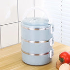 Vue latérale de la boîte repas Novalyx à plusieurs niveaux