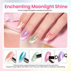 Set de vernis gel pour ongles œil de chat | Effet magnétique perle aurore boréale | Lot de 6 | Tenue longue durée