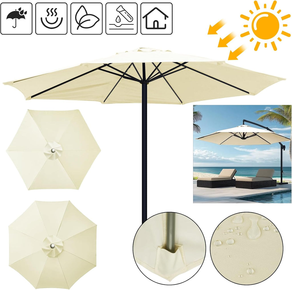Toile de parasol de remplacement | Design ventilé et imperméable | Polyester