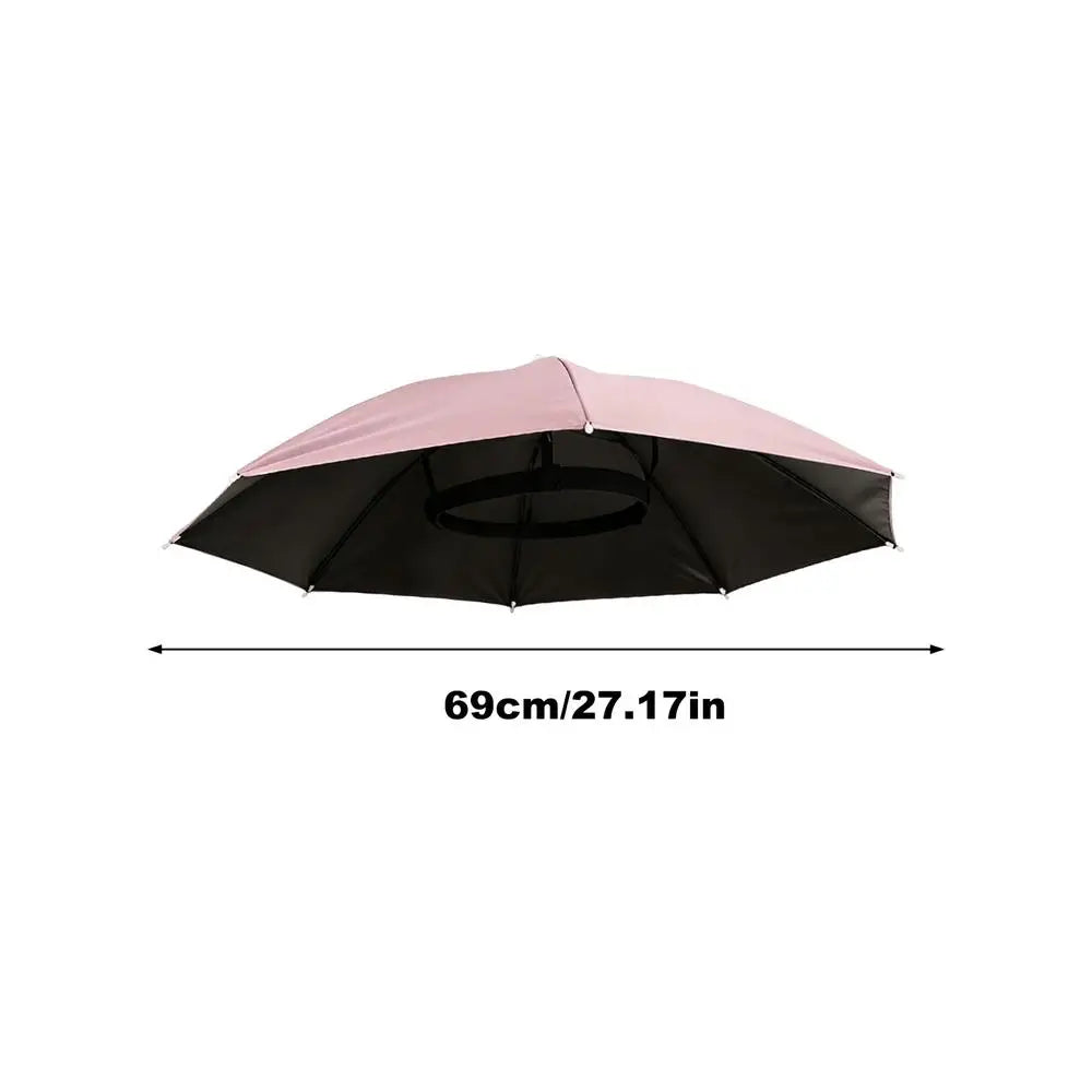 Chapeau parapluie mains libres | Design pliable | Sangle de menton ajustable et structure en acier | Compact et portable