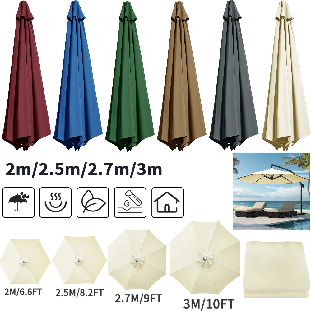Toile de parasol de remplacement | Design ventilé et imperméable | Polyester