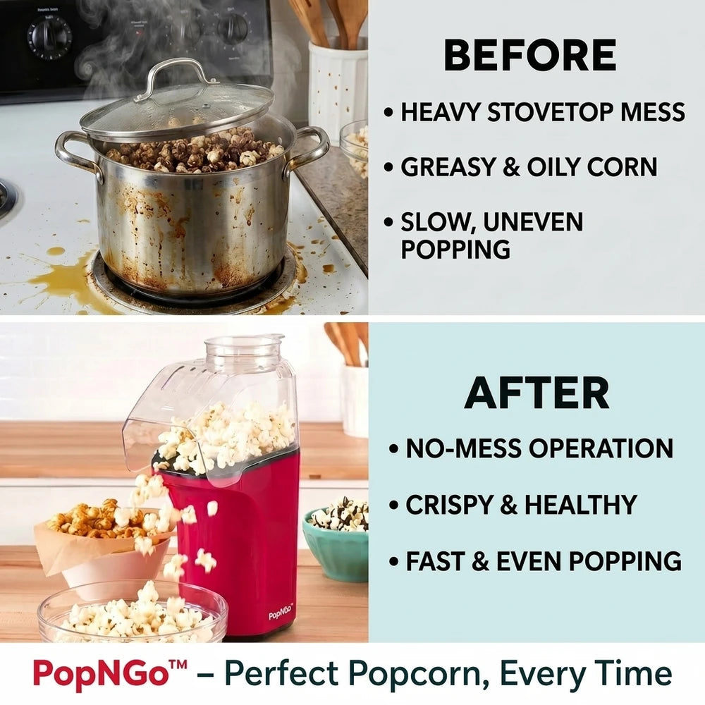 PopSleek - Popcorn sans huile, sans culpabilité, prêt en minutes