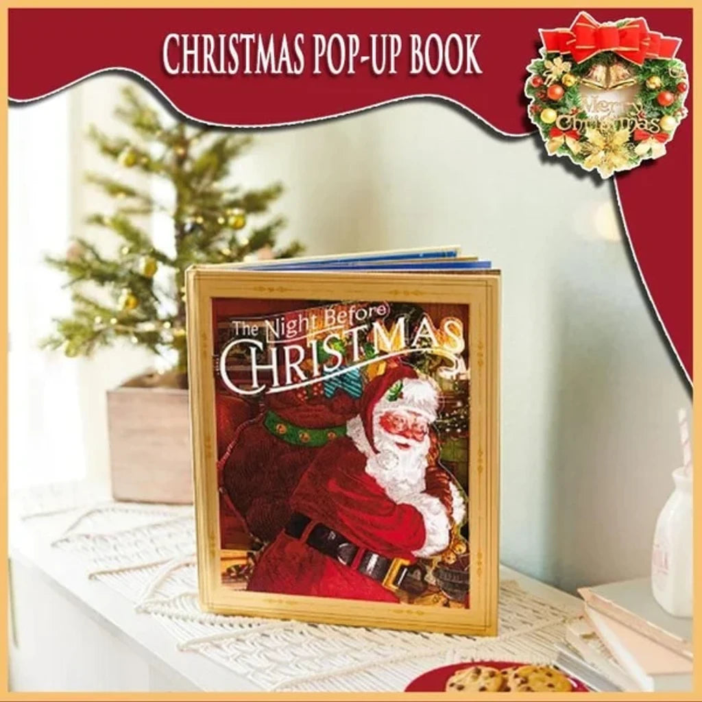 WonderTale™ - Livre Pop-Up Merveilleux de la Veille de Noël avec Lumières et Sons