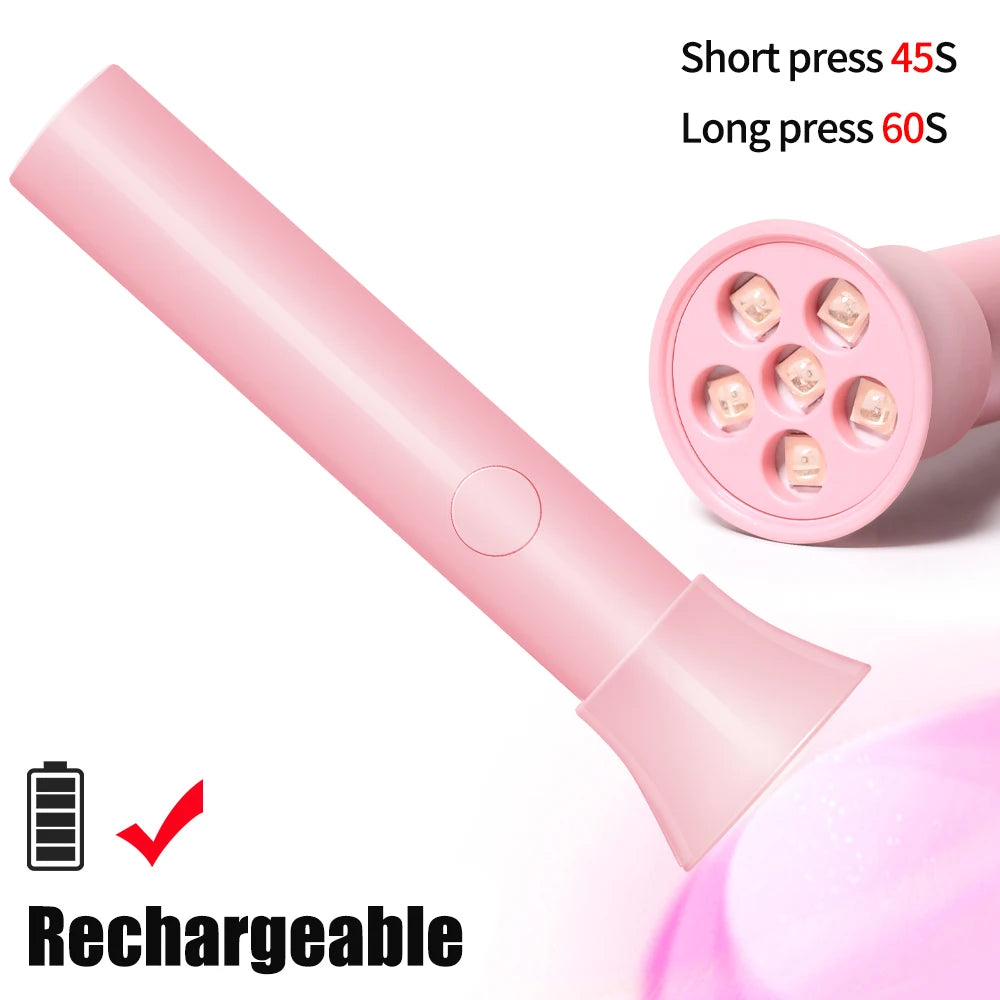 Lampe à ongles portable | Rechargeable 18W UV LED durcissante | Chargement USB-C & batterie intégrée