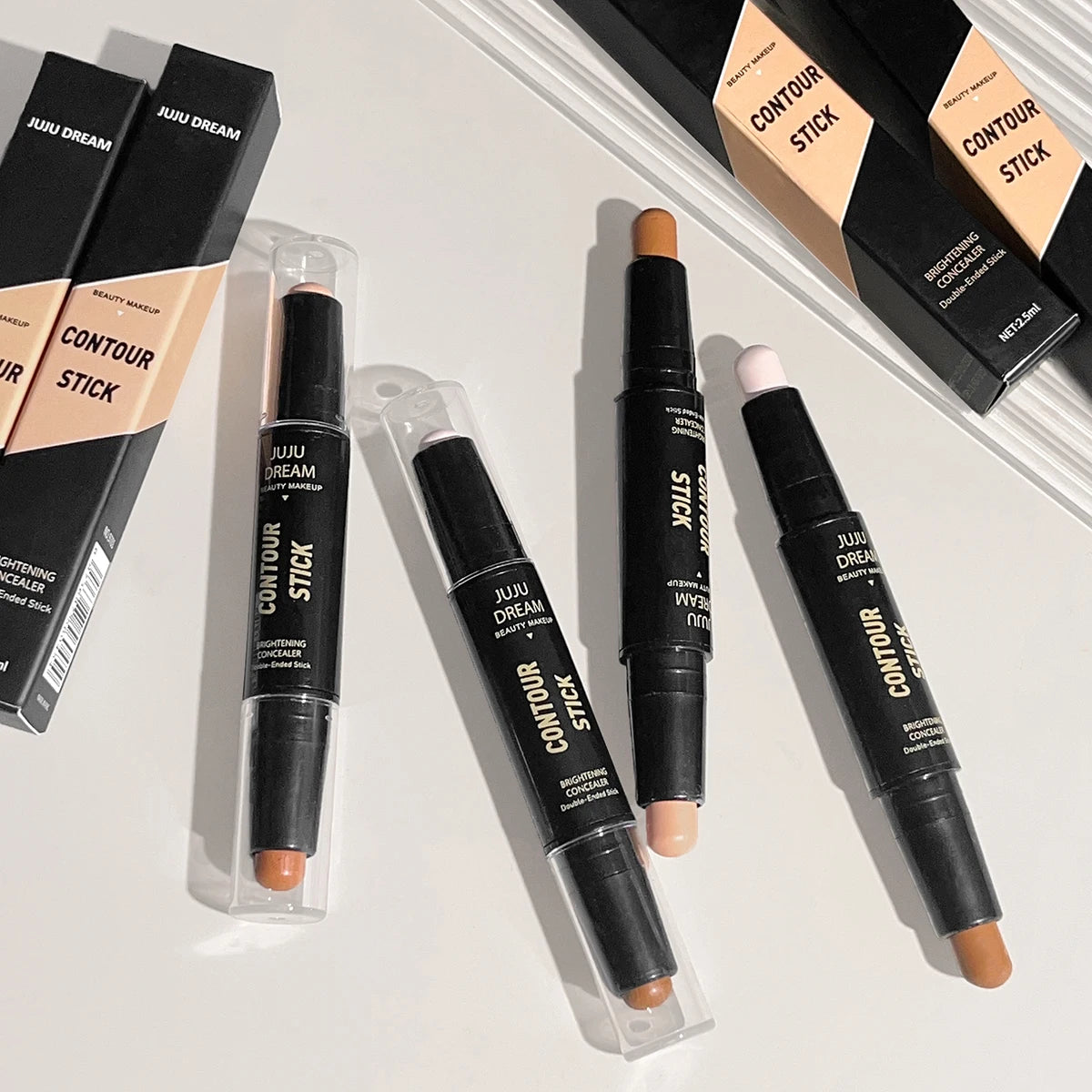 Stylo Contour Double Embout | Fond de Teint Crème & Anticernes | Couvrance Longue Durée