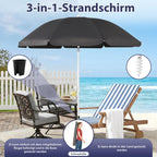 Parasol de Terrasse & Plage | Canopée 160 cm | Polyester Imperméable, Armature en Acier & Protection UV
