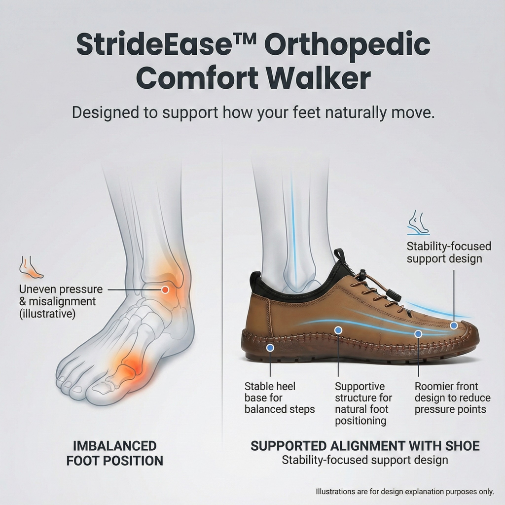 StrideEase™ - Chaussures Orthopédiques Confort Soutien Oignons