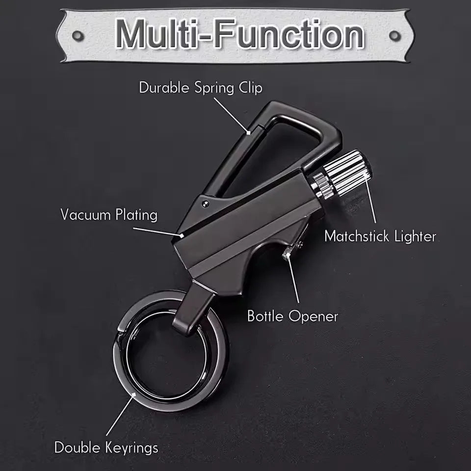 IgniteKey™ - Porte-Clés Briquet Décapsuleur Multifonction Compact