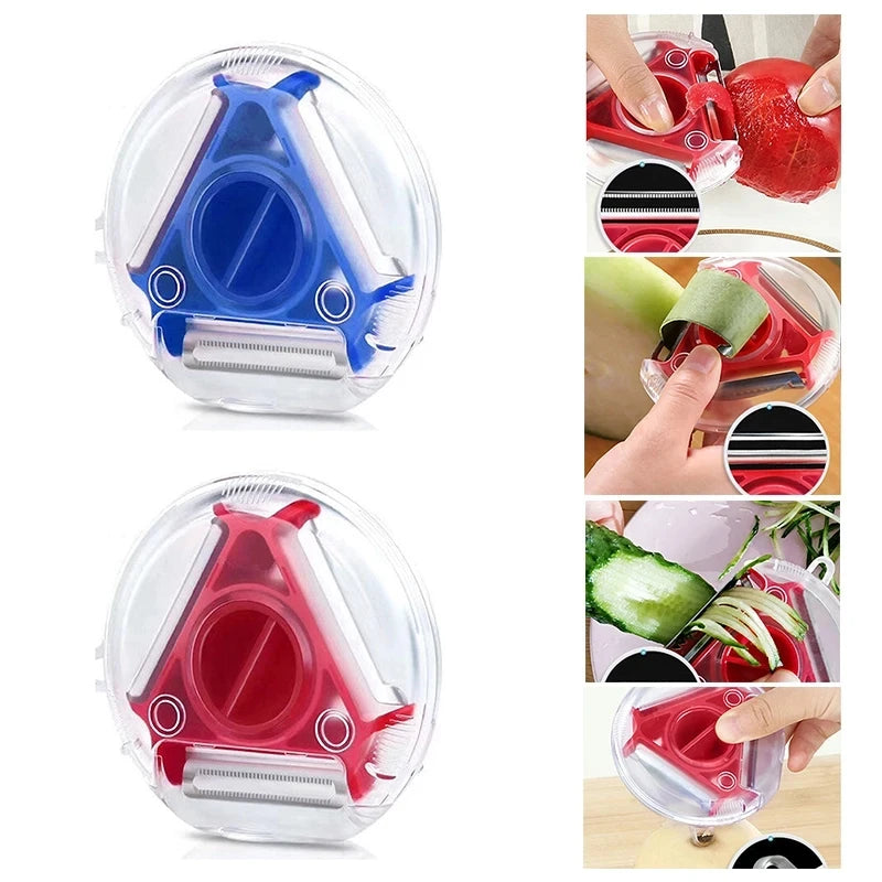 Éplucheur de légumes 3-en-1 | Coupe-Julienne, Trancheur & Râpe | Lames en acier inoxydable