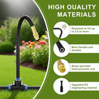 Kit d'irrigation de jardin | Buses en laiton réglables | Tuyau de 30 m & raccords rapides | Économie d'eau