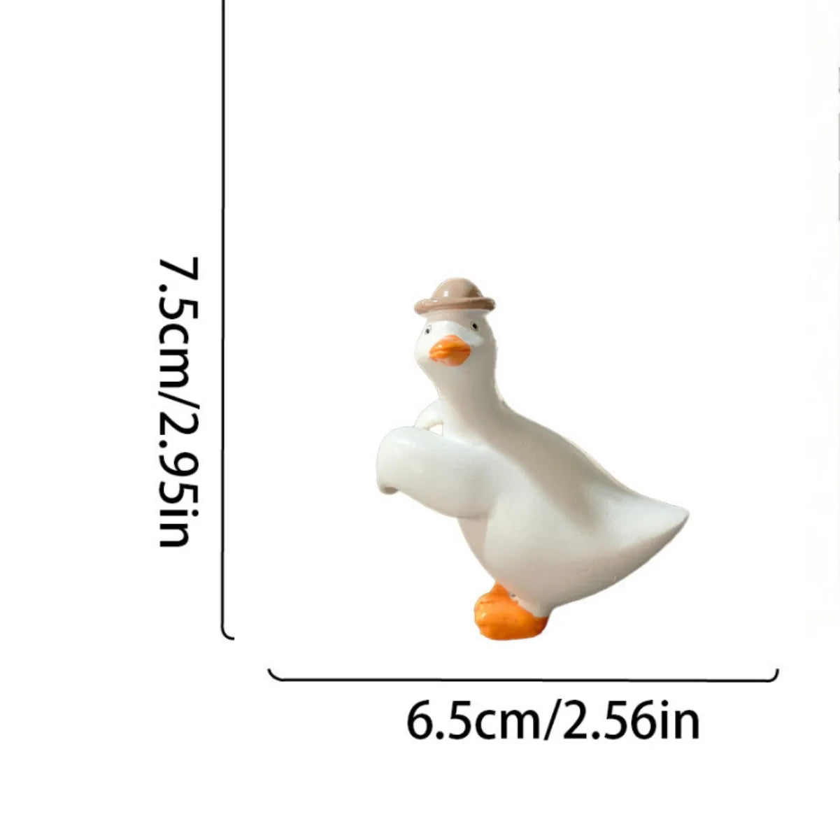 Ornement de jardinière ludique avec figurine canard vue de face