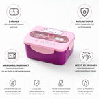 Boîte repas enfant avec fond compatible micro-ondes et design compact