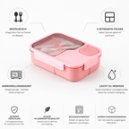 Boîte bento en silicone Bentivo utilisée pour un déjeuner bien organisé