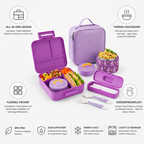 Vue de dessus de la lunch box enfant compartimentée ouverte