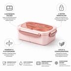 Bento anti-fuite avec fermeture sécurisée pour transport des repas