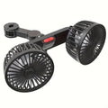 Ventilateur de voiture portable | Têtes doubles rotatives à 360° | Fixation à pince alimentée par USB | Fonctionnement ultra-silencieux