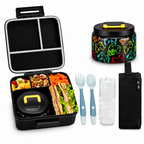 Lunch box enfant avec couvercle hermétique et couverts assortis