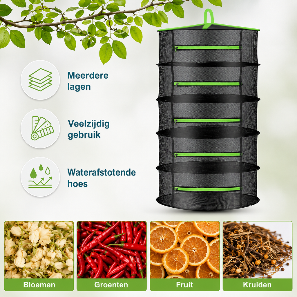 Séchage suspendu pour herbes | Maille respirante multi-couches | Pliable et peu encombrant | Conservation de l'arôme