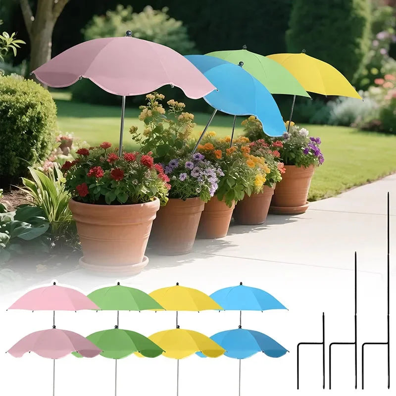 Parasol pour Plantes | Hauteur Réglable | Couverture 60 cm, Polyester Anti-UV | Résistant aux Intempéries