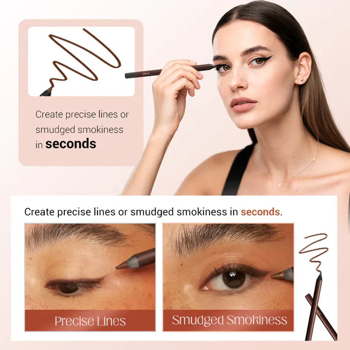 Application de l'eyeliner gel Luméra sur la paupière supérieure