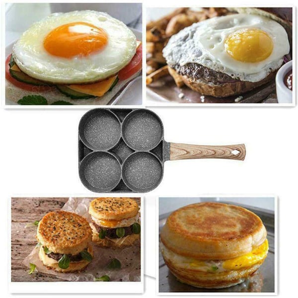 Poêle antiadhésive 4 cavités pour cuisson homogène des omelettes